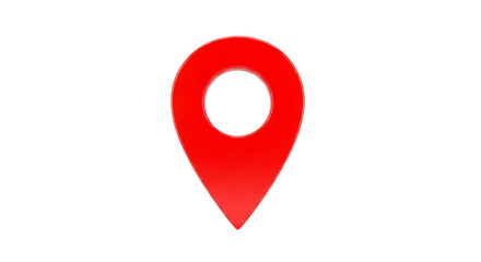 Fototapete - Red Location Pin: Map Marker, GPS Navigation Icon