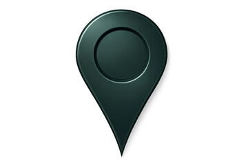 Fototapete - Dark green map pin icon design with a glossy finish, set against a transparent background, ideal for location and navigation themes