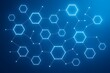 © NeoDesign Hub - Abstract glowing hexagonal network structure on a deep blue background