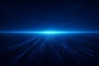 © NeoDesign Hub - Abstract blue digital particles stream towards a bright horizon line
