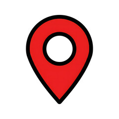 Poster - Red Location Pin Icon Black Outline Marker Symbol isolated on a transparent background