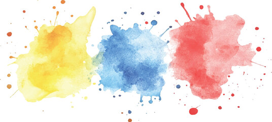 Aufkleber - Colorful watercolor brush strokes vector. set of paint splatter illustration. Collection of isolated watercolor paint stains in vibrant colors. 