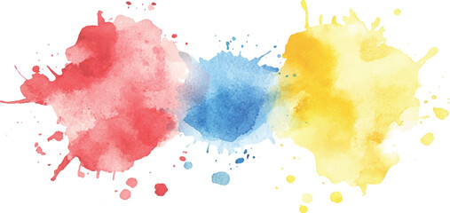 Aufkleber - Colorful watercolor brush strokes vector. set of paint splatter illustration. Collection of isolated watercolor paint stains in vibrant colors. 