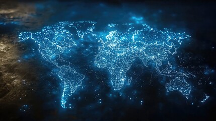 Poster - Exploring global connectivity through a digital world map virtual environment data visualization cyber perspective