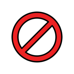 Poster - Red Circle Prohibition Sign Icon Graphic isolated on a transparent background image