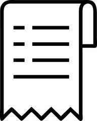 Fototapete - Bold Black Line Art Receipt Icon: Simple, Clean, Modern Design for Business, Finance, and Transactional Applications.