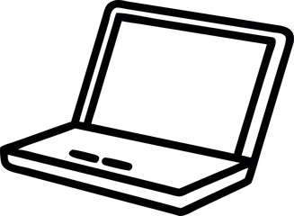 Fototapete - Bold Outline Laptop Icon: Simple, Modern, Minimalist Design, Technology Concept, Digital Device, Clean Lines, Vector Illustration,  Flat Style,  Open Laptop,  Blank Screen.