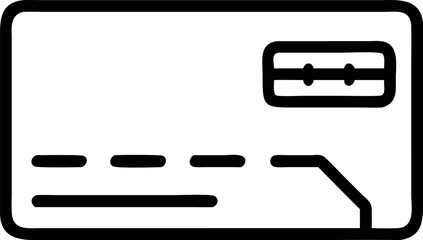 Fototapete - Bold Black Line Art Credit Card Icon: Simple, Modern, Financial Transaction Graphic for Website or App Design.