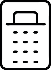 Fototapete - Simple Bold Black Outline Calculator Icon:  Modern Minimalist Design, Clean User Interface, Digital Technology Concept.