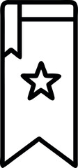 Fototapete - Bold Black Bookmark Icon:  Star Rating,  High-Quality Vector Graphic,  Modern Minimalist Style,  Clean Design,  Positive Feedback Symbol.