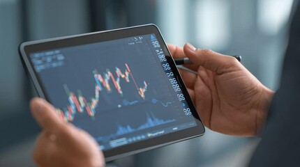 Poster - businessman using digital tablet