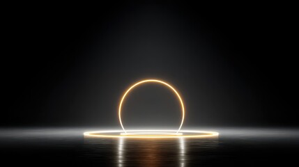 Poster - Abstract Neon Circle Light Installation