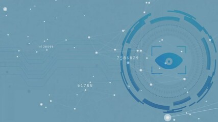 Poster - Data network starting with drifting nodes and codes then eye interface emerging with rotating ring