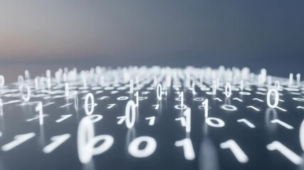 Abstract technology background with binary code, data, digital, and number concept.