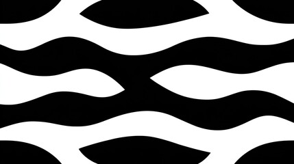 Poster - This artwork showcases a black and white linocut of wave patterns, creating a three-dimensional effect with deep shadows