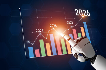 Poster - AI enhances business forecasting by analyzing historical data, detecting growth patterns, and predicting future performance for strategic business decisions. Vouch