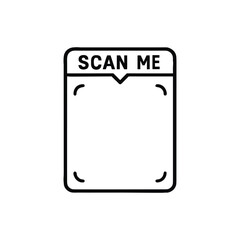 Poster - A Stylized Scan Me Icon with Rounded Corners and a Small Notch at the Top Center of the Frame