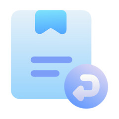 Poster - Vector art of a document icon with a return arrow symbol, isolated on transparent background