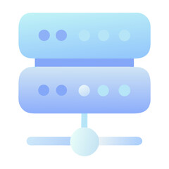 Poster - Vector art of a blue gradient server icon isolated on transparent background