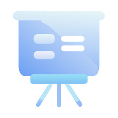 Poster - Vector art of a simple blue gradient presentation screen icon isolated on transparent background