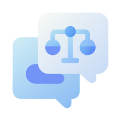 Poster - Vector art of two chat bubbles with a scales of justice symbol inside, isolated on transparent background