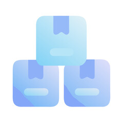 Poster - Vector art of three light blue boxes are stacked on top of each other, isolated on transparent background