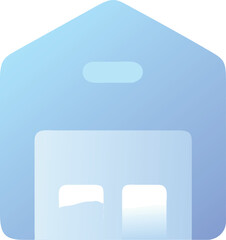 Poster - Vector art of a blue gradient warehouse icon isolated on transparent background