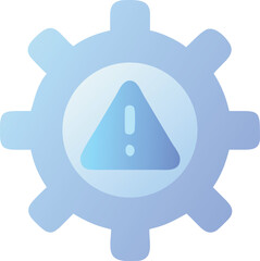 Poster - Vector art of a gear icon with a warning triangle inside, isolated on transparent background