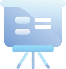 Poster - Vector art of a simple blue gradient presentation screen icon isolated on transparent background