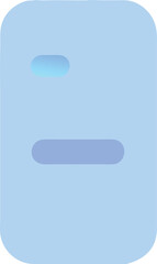 Poster - Vector art of a light blue mobile phone icon with a blank screen and buttons, isolated on transparent background