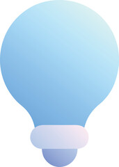 Poster - Vector art of a light blue lightbulb icon, isolated on transparent background