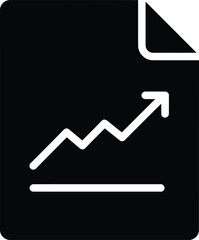 Aufkleber - a black document displays an upward trending graph, symbolizing growth and progress.
