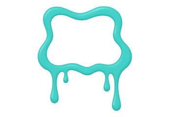 Leinwandbilder - Aqua paint frame dripping dynamically, creating artistic border against transparent backdrop for graphic design layouts