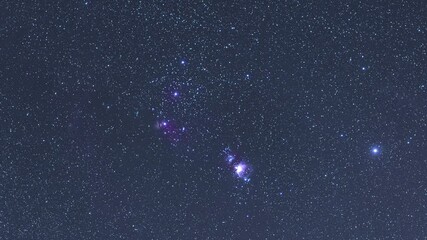 Canvas Print - orion nebula on the starry night sky time lapse.