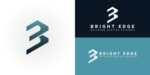 Poster - Modern geometric logo representing BE for mobile app development. It symbolizes innovation and the creation of engaging digital experiences. The design is scalable and versatile for tech brands.
