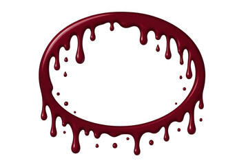 Poster - Oval frame dripping with blood on a transparent background, enhancing the eerie atmosphere for halloween-themed projects and designs