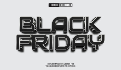 Leinwandbilder - Editable 3d text style effect - black Friday text effect Template