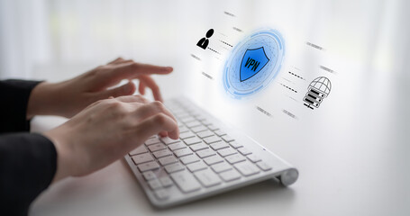 Poster - VPN security protects network access. VPN security encrypts data, hides identity, VPN security defends traffic, and VPN security secures connection from threats. Latch