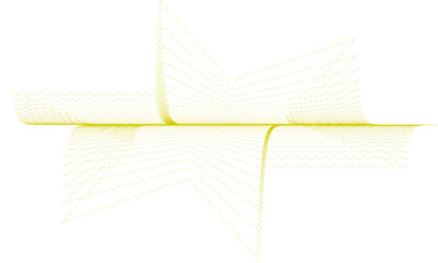 Fototapete - Abstract yellow zigzag pattern forming a dimensional wave shape isolated on white background