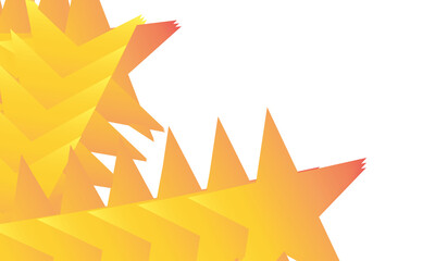 Fototapete - Abstract geometric star shapes with yellow orange gradient isolated on white background
