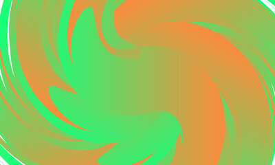 Fototapete - Abstract swirling gradient background with vibrant green and orange hues