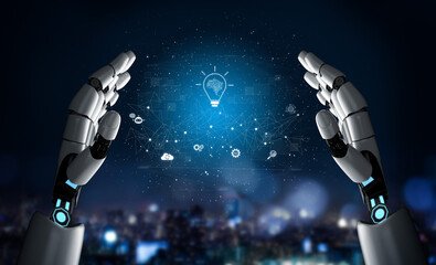 Poster - AI generating innovative ideas, linking data through neural networks, enhancing automation, powering SEO strategy, and enabling intelligent digital interaction. Vouch