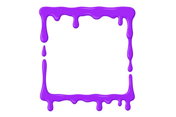 Leinwandbilder - Purple paint dripping, forming transparent artistic border with vivid texture and graphic design potential