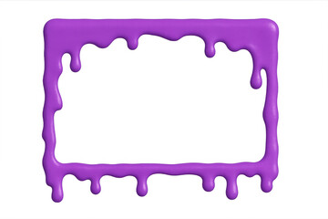 Leinwandbilder - Bright purple liquid frame with a dripping effect against a transparent background, perfect for creative projects and digital designs