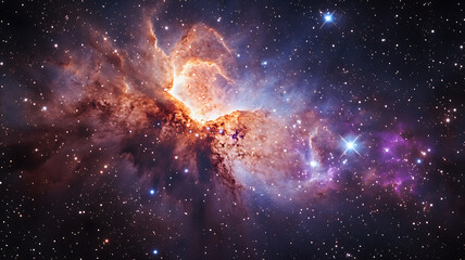 Wall Mural - Stunning deep space nebula galaxy starfield cosmic cloud formation with vibrant colors and star clusters