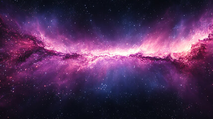 Wall Mural - Stunning purple and blue nebula with glowing stars in deep space cosmic background scenery for wallpaper or presentation