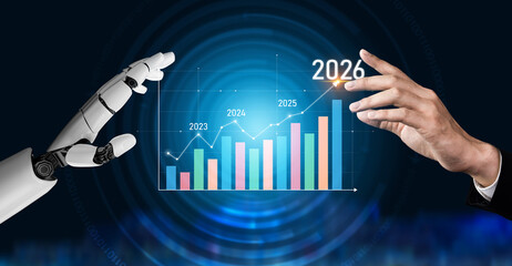 Poster - AI enhances business forecasting by analyzing historical data, detecting growth patterns, and predicting future performance for strategic business decisions. Vouch