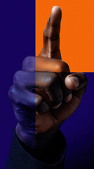 Poster - Unique hand gesture highlighting creativity and expression in colorful art design