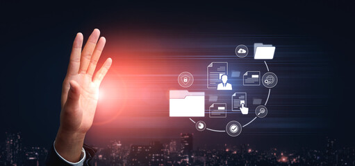 Poster - Document management system for secure file storage, organized access, and efficient digital workflow including verification, upload, analytics, and approval process Vouch