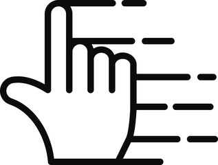 Fototapete - Manual cursor with movement lines. isolated on white background. icon in modern design. vector illustration.
